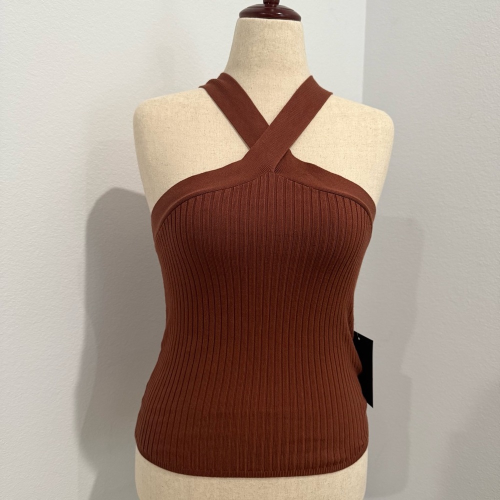 🛍️ Bagatelle Collection Cross-Strap Ribbed Tank Top